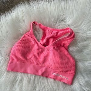 New Balance Hot Pink Racerback Perforated Sports Bra
